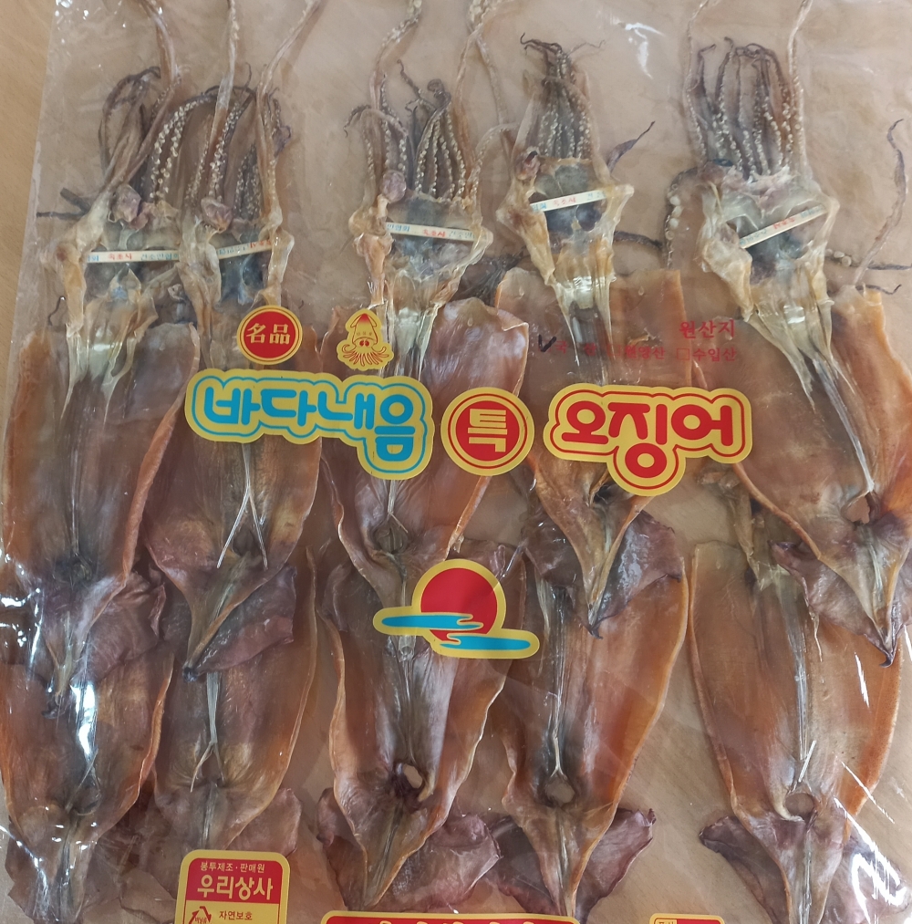 배에서 말린 오징어